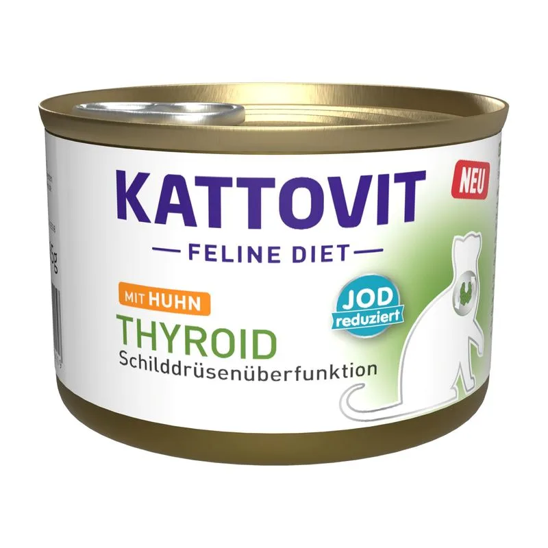 Kattovit Feline Diet Thyroid con Pollo (Set %: 24 x 185, g)