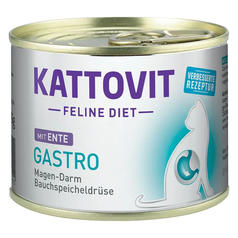 Kattovit Gastro 6 x 185 g Alimento umido per gatti (Anatra)