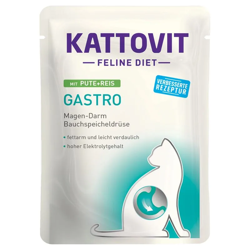 Kattovit Gastro Buste 6 x 85 g Umido per gatto (Set %: 12 x 85 g - Tacchino & Riso)
