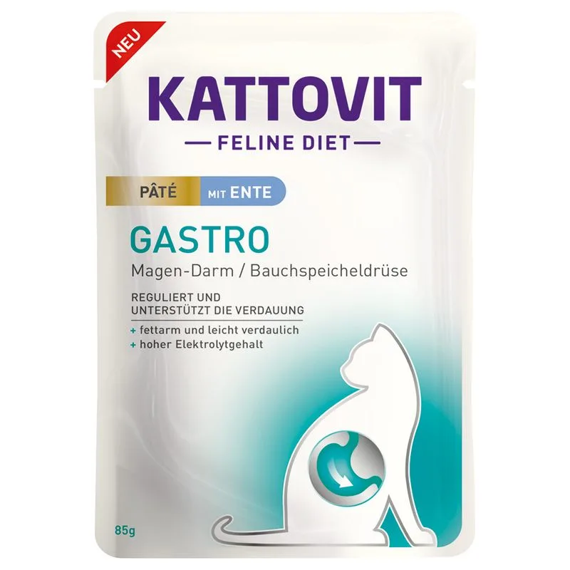 Kattovit Gastro Paté 30 x 85 g Umido per gatto (con Anatra)