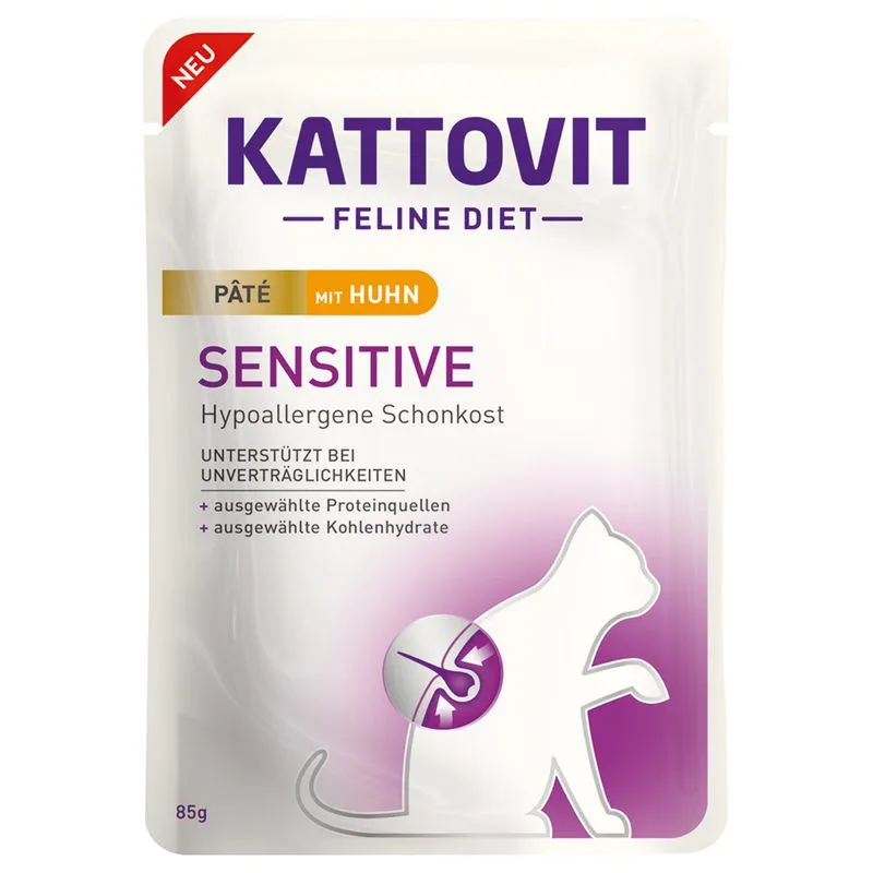 Kattovit Sensitive Paté con Pollo Umido per gatto (Set %: 30 x 85 g)