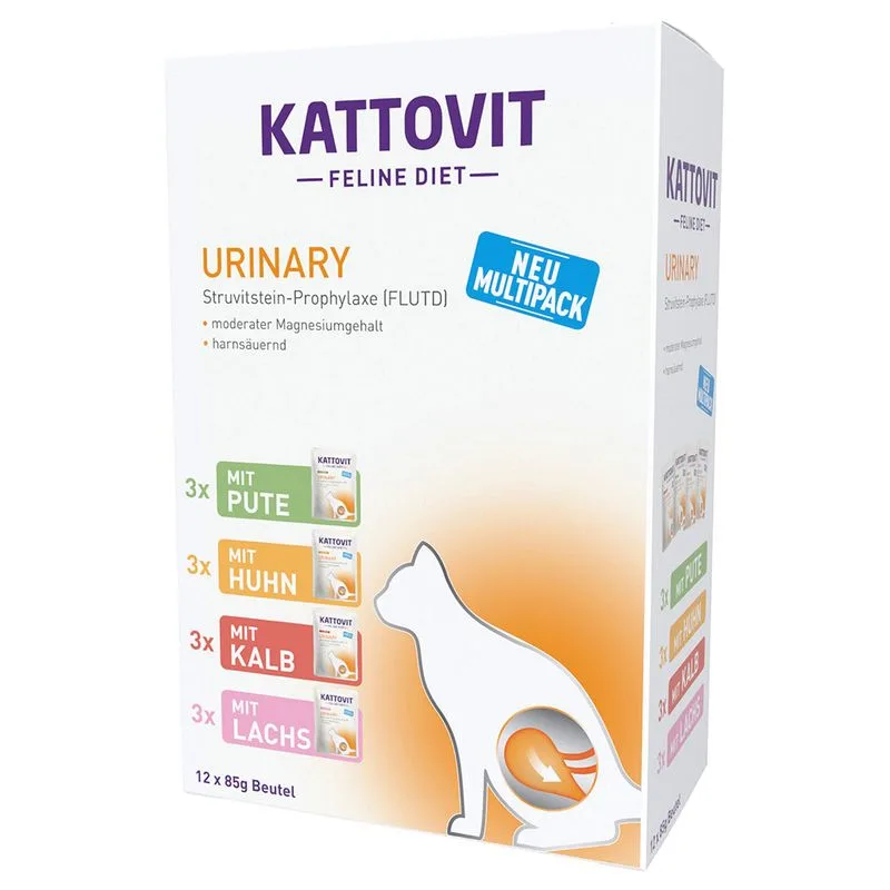Kattovit Urinary Buste 12 x 85 g Alimento umido assortito per gatti