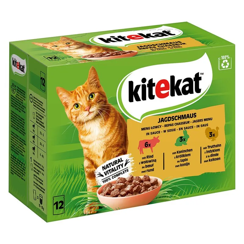 Kitekat in buste 48 x 85 g Umido per gatto (Il Cacciatore in Salsa)