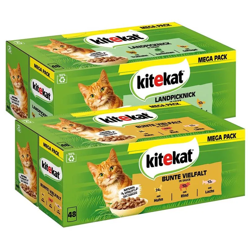 Kitekat in buste 96 x 85 g Umido gatto (Mix in salsa: La Simpatica Canaglia + Picnic in salsa)