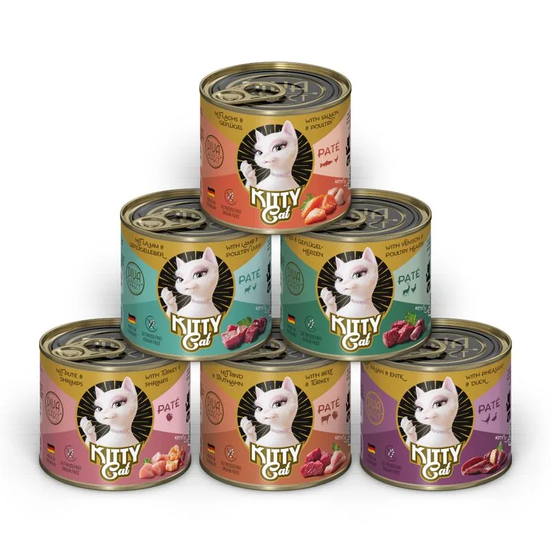 KITTY Cat Adult Paté 24 x 200 g (Mix II (Pollo, Coniglio, Anatra, Tacchino & Gamberetti, Salmone & Pollame, Fagiano & Anatra))