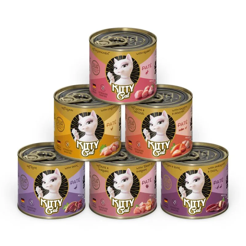 KITTY Cat Adult Paté 24 x 200 g (Mix III (Tacchino & Gamberetti, Manzo & Tacchino, Salmone & Pollame, Selvaggina & Cuori di Pollame, Fagiano & Anatra, Agnello & Fegati di Pollame))
