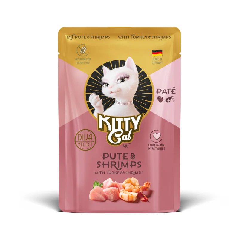 Kitty Cat Paté 24 x 85 g (Tacchino e gamberetti)