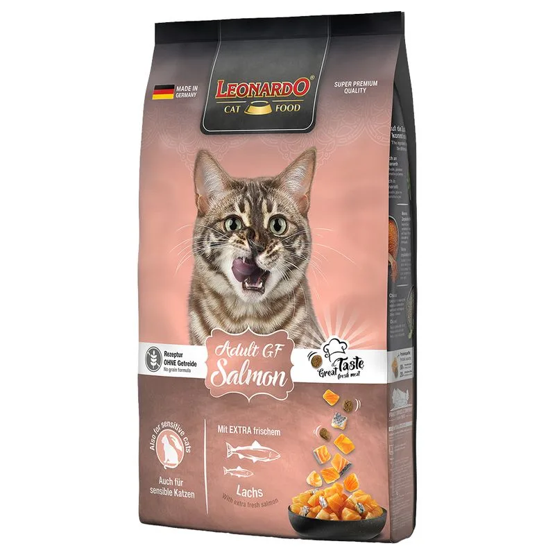 Leonardo Adult Salmone Grainfree Crocchette per gatto (Set %: 2 x 7,5 kg)