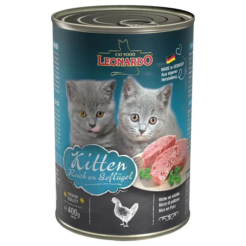 Leonardo All Meat 24 x 400 g Alimento umido per gatti (Kitten)