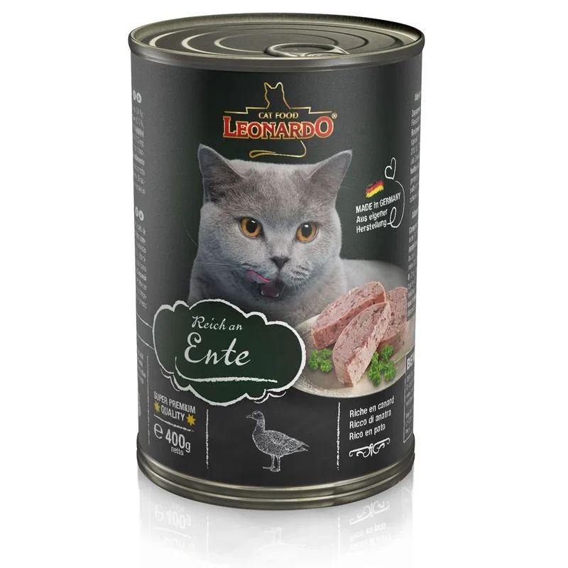 Leonardo All Meat 24 x 400 g Alimento umido per gatti (Ricco di anatra)