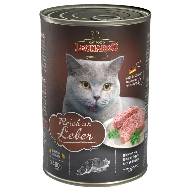 Leonardo All Meat 24 x 400 g Alimento umido per gatti (Ricco di fegato)