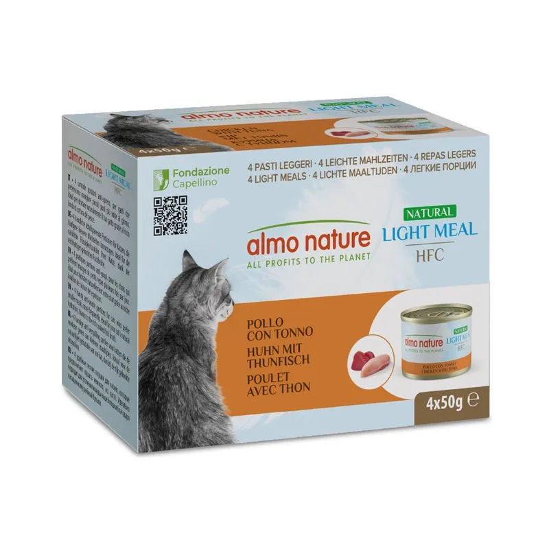 Almo Nature HFC Natural Light 24 x 50 g Alimento umido per gatti (Pollo e Tonno)