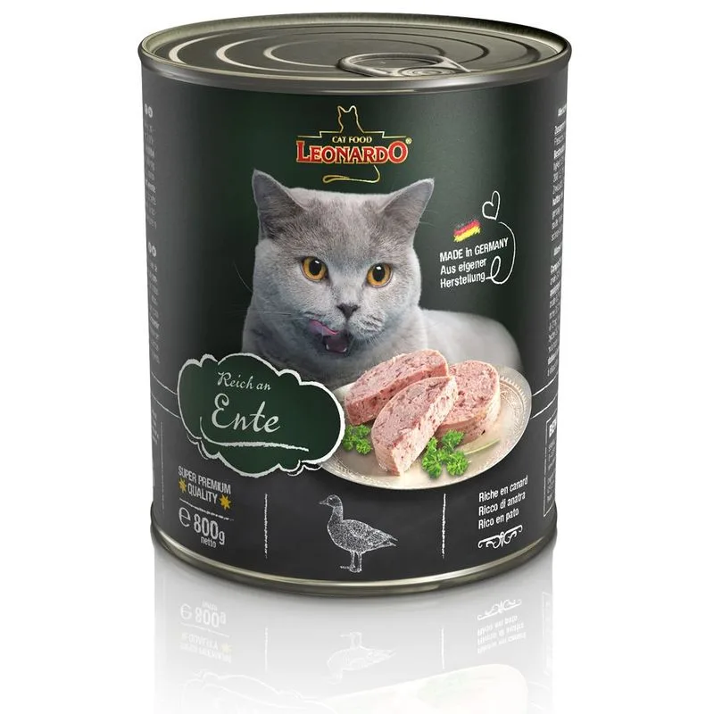 Leonardo All Meat 24 x 800 g Alimento umido per gatti (Ricco di anatra)