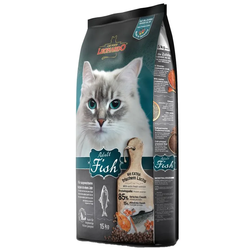 Multipack risparmio! 2x Leonardo Crocchette gatto (Adult Pesce (2 x 15 kg))