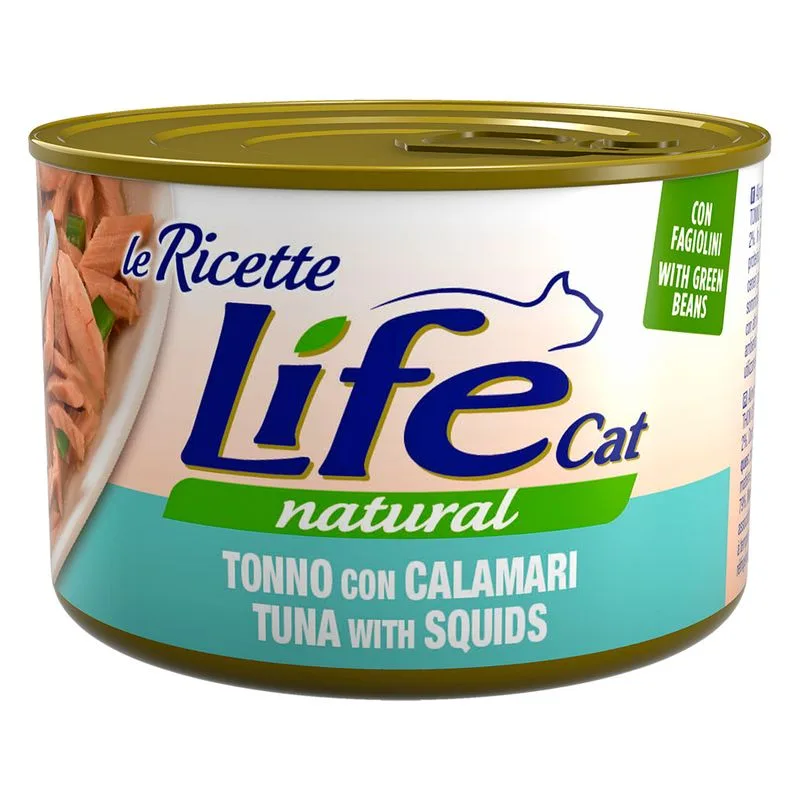 Life Cat "Le Ricette" 4 x 150 g umido gatto (Tonno con Calamari)