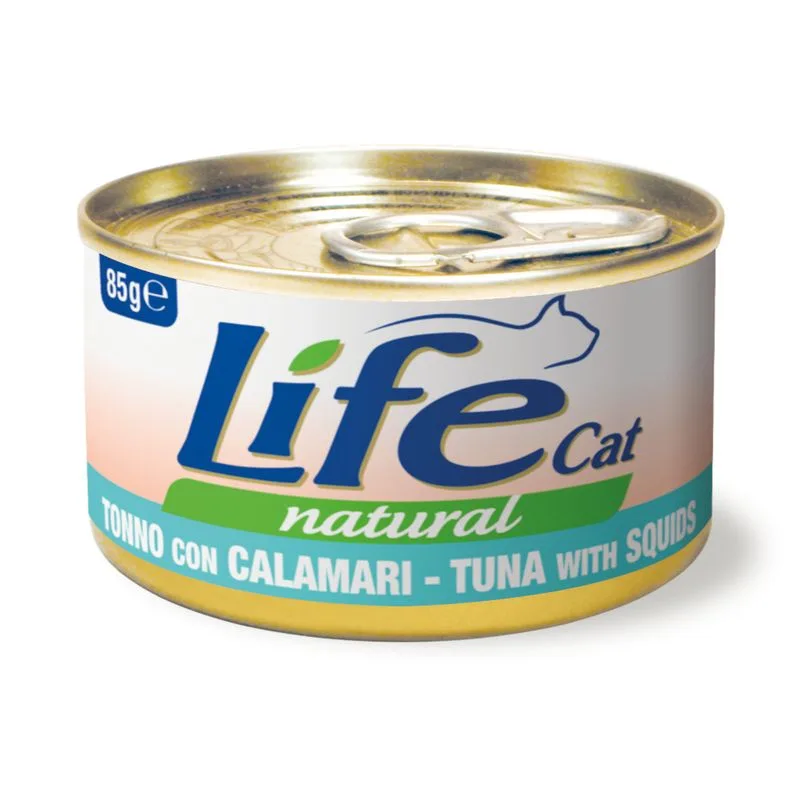Life Cat Natural Adult 12 x 85 g (Tonno con Calamari)