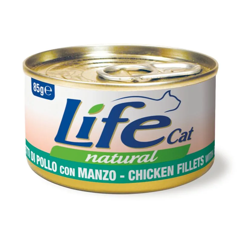 Life Cat Natural Adult 6 x 85 g (Pollo con Manzo)