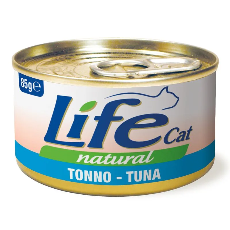 LifeCat Natural Adult Alimento umido per gatti 12 x 85 g (Tonno)