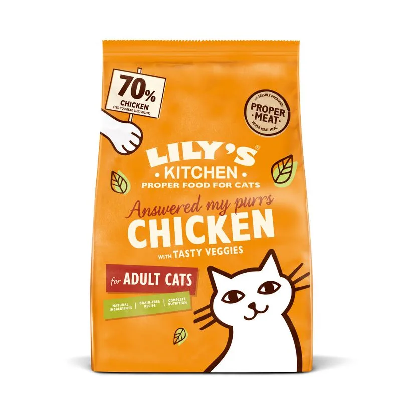 Lily's Kitchen Adult Cat Pollo & Verdure Crocchette gatto (Set %: 2 x 2 kg)