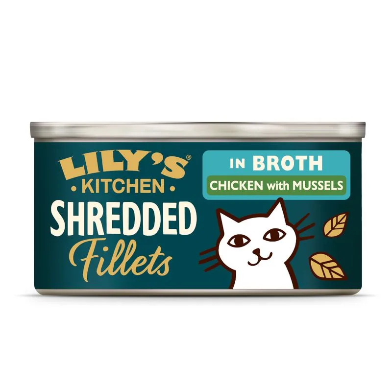 Lily's Kitchen Shredded Fillets per gatti 24 x 70 g (Pollo & Molluschi)