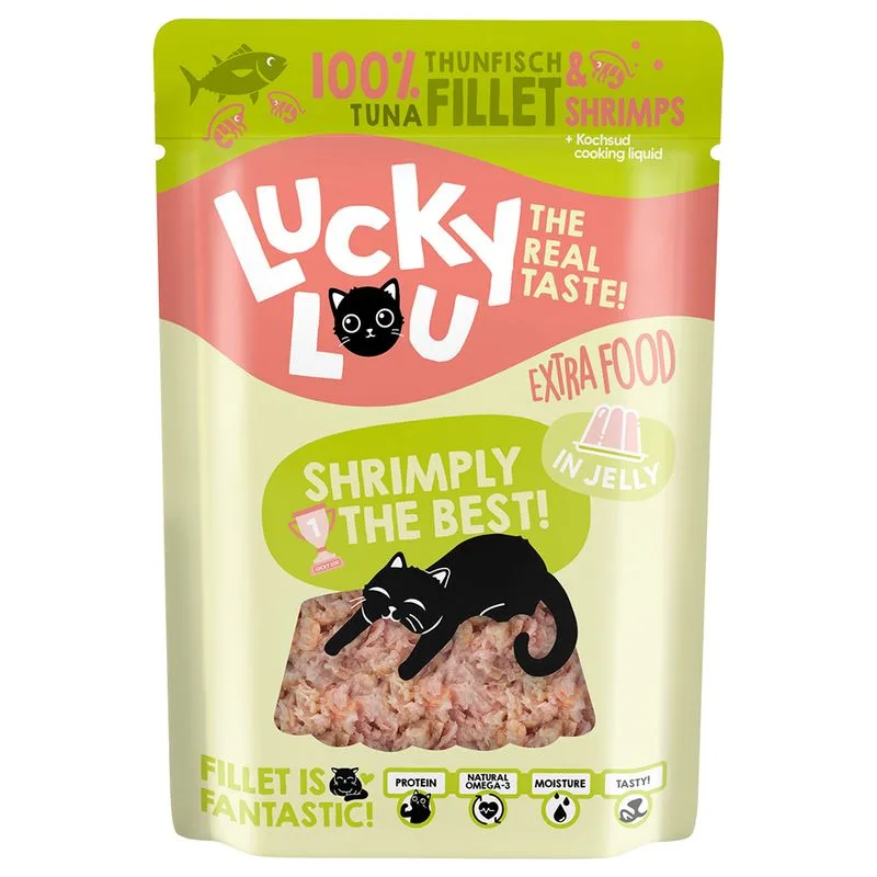 Lucky Lou Extra Food 12 x 70 g (Tonno e Gamberetti in gelatina)