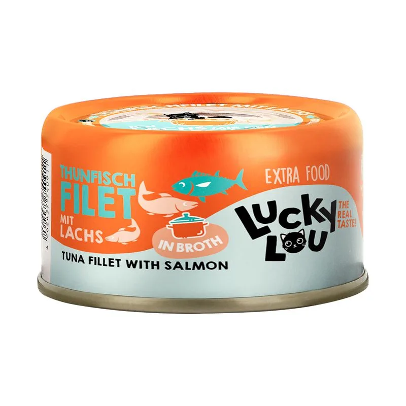Lucky Lou Extra Food Filetto in brodo 12 x 70 g (Tonno e Salmone)