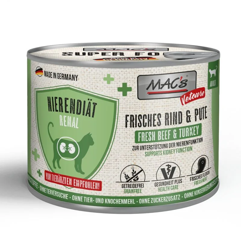 MAC's CAT Vetcare Renal 24 x 200 g (Manzo & Tacchino)