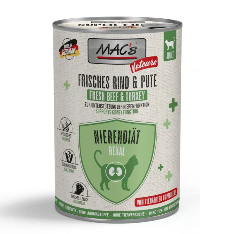 MAC's CAT Vetcare Renal 24 x 400 g (Manzo & Tacchino)
