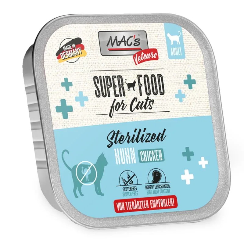 MAC's Vetcare Sterilized umido per gatto (Set %: 32 x 100 g Pollo)