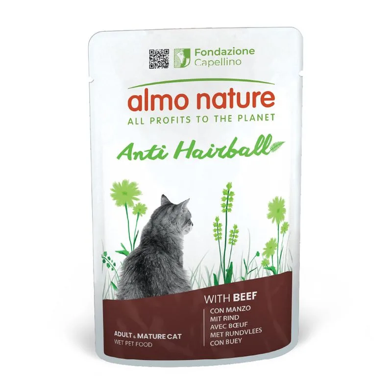 Almo Nature Functional Anti Hairball (Set %: 24 x 70 g Manzo)