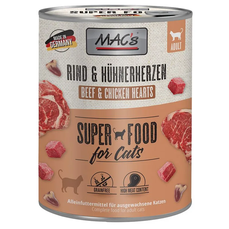 MAC's Cat 24 x 800 g (Manzo & Cuori di Pollo)