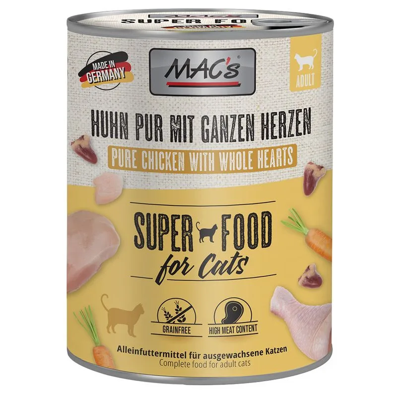 MAC's Cat 24 x 800 g (Pollo PURO con Cuori interi di Pollame)
