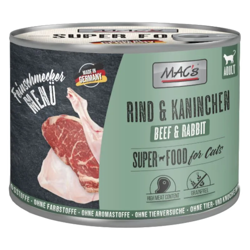 MAC's Cat Gourmet 24 x 200 g (Manzo & coniglio)