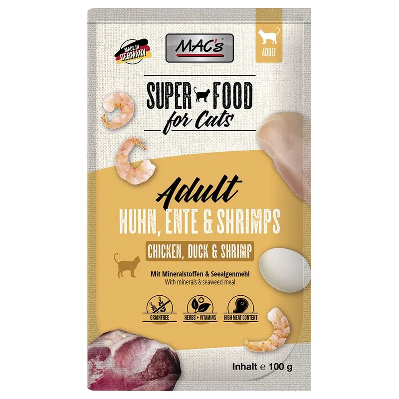 MAC's Cat in busta 24 x 100 g (Pollo, Anatra & Gamberetti)
