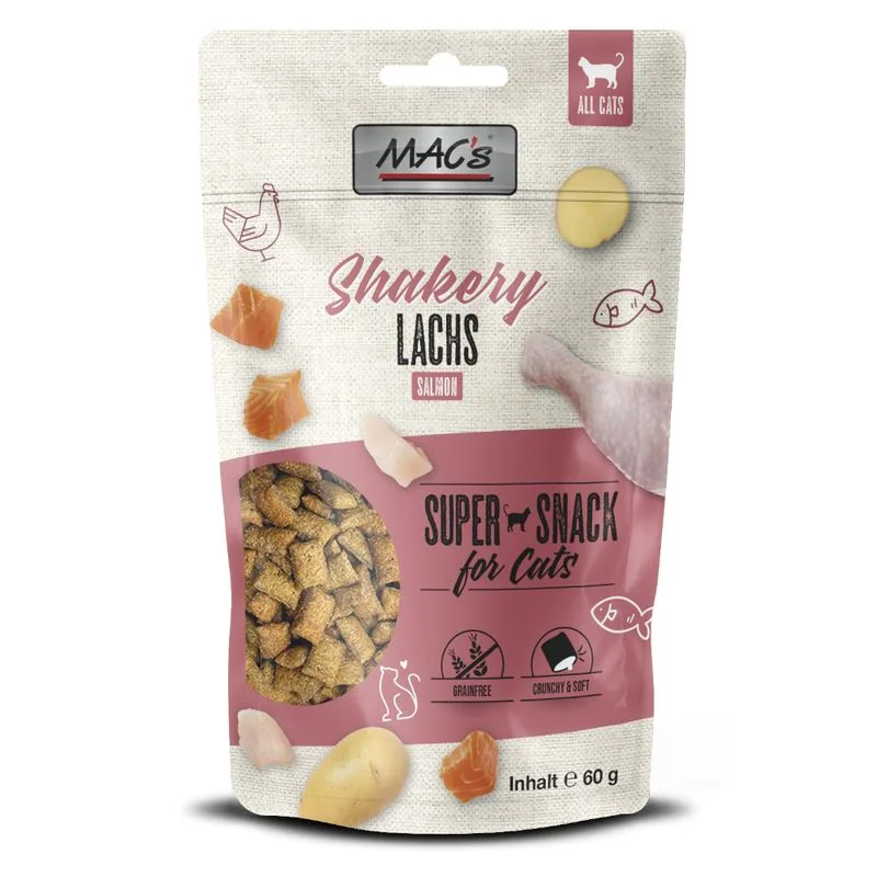 MAC's Shakery Snack per gatto (Set %: 3 x 60 g Salmone)