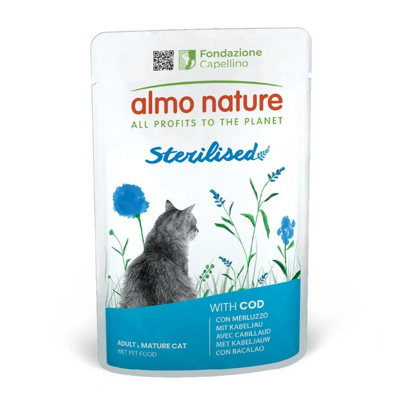 Almo Nature Functional Sterilised umido per gatto (Set %: 24 x 70 g  Merluzzo)