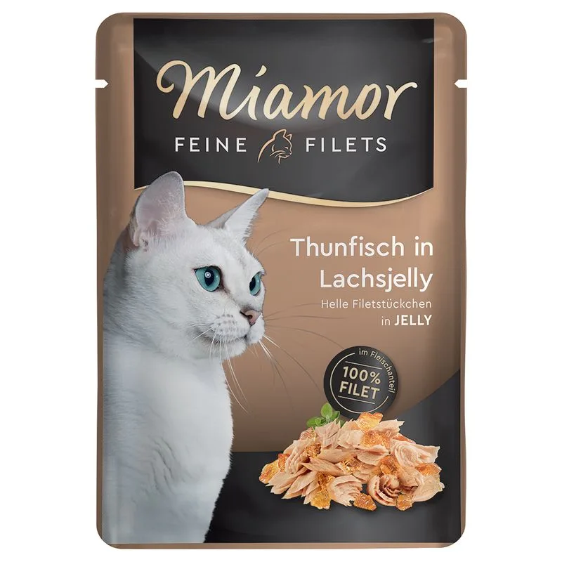 Miamor Delicato Filetto in Gelatina - buste 24 x 100 g (Tonno in gelatina di Salmone)