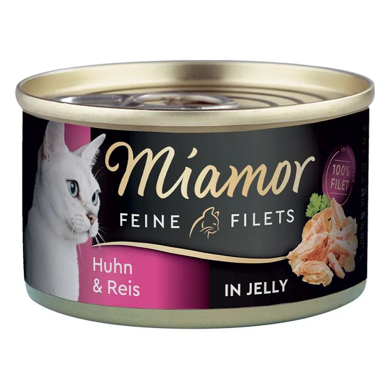 Miamor Delicato Filetto in Gelatina - lattine 24 x 100 g (Pollo & Riso)