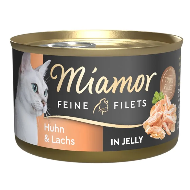 Miamor Delicato Filetto in Gelatina - lattine 24 x 100 g (Pollo & Salmone)