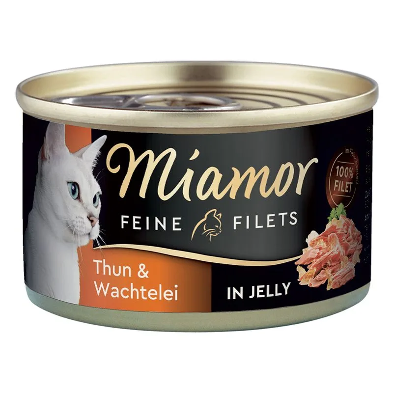 Miamor Delicato Filetto in Gelatina - lattine 24 x 100 g (Tonno & Uova di quaglia)