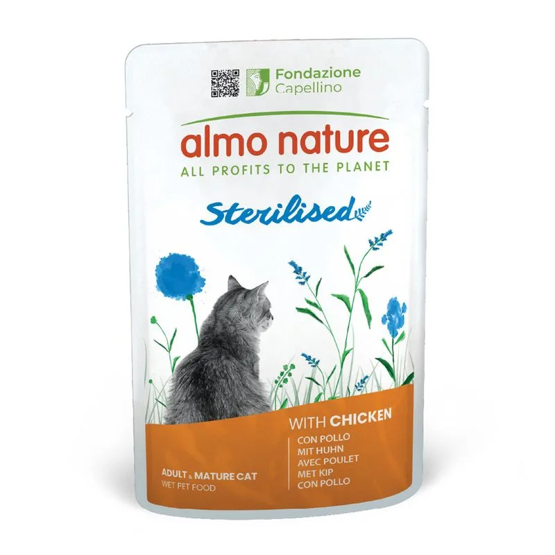 Almo Nature Functional Sterilised umido per gatto (Set %: 24 x 70 g Pollo)