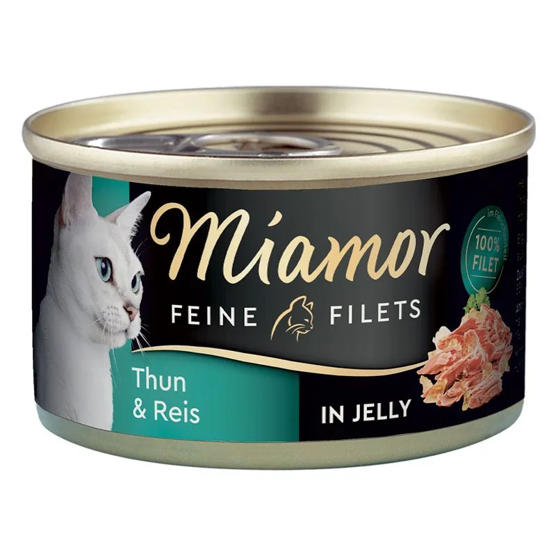 Miamor Delicato Filetto in Gelatina - lattine 24 x 100 g (Tonno chiaro & Riso)