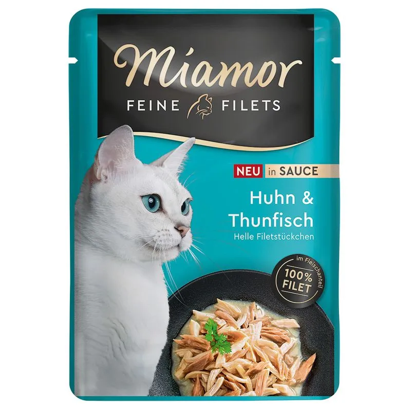 Miamor Delicato Filetto in Salsa 24 x 100 g Umido gatto (Pollo & Tonno)