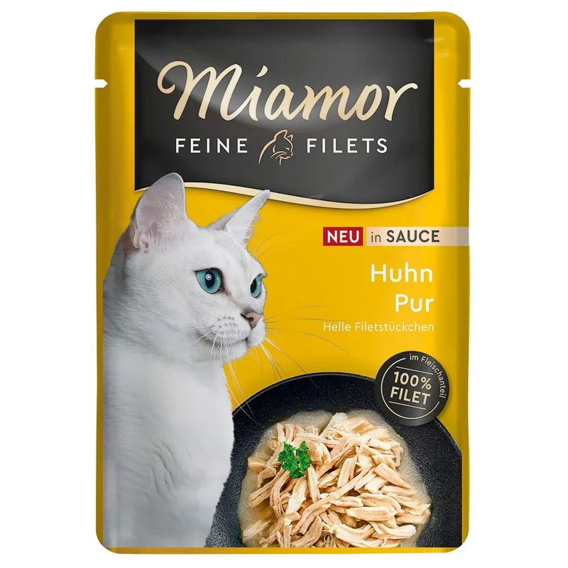 Miamor Delicato Filetto in Salsa 24 x 100 g Umido gatto (Puro Pollo)