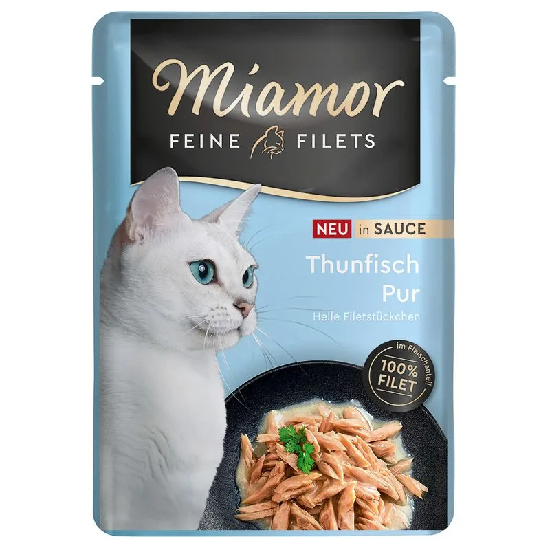 Miamor Delicato Filetto in Salsa 24 x 100 g Umido gatto (Puro Tonno)