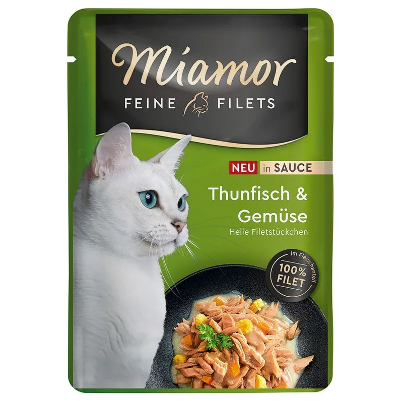 Miamor Delicato Filetto in Salsa 24 x 100 g Umido gatto (Tonno & Verdure)