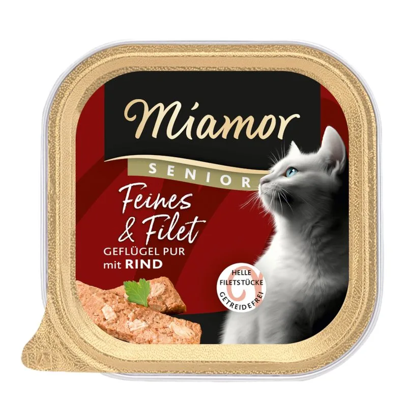 Miamor Feines & Filet senior 32 x 100 g (Pollo puro & Manzo)