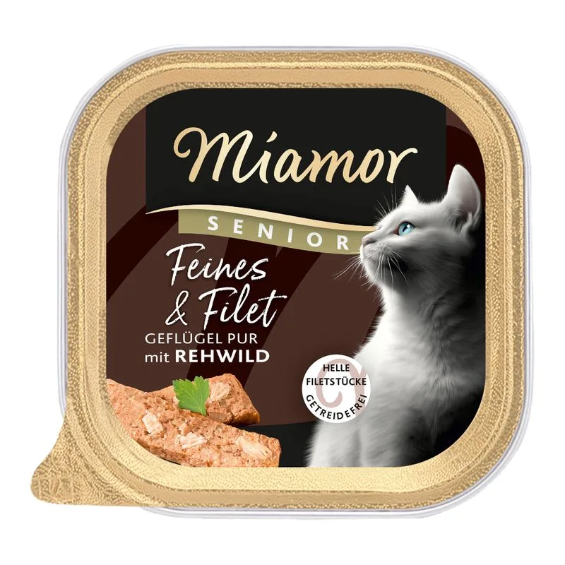 Miamor Feines & Filet senior 32 x 100 g (Pollo puro & Selvaggina di capriolo)