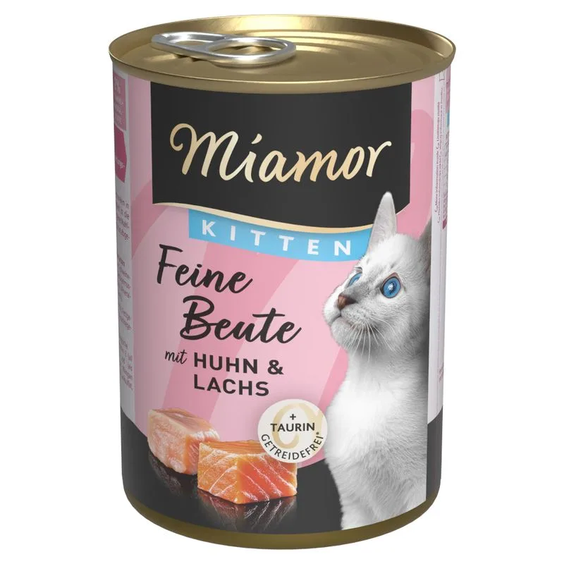 Multipack risparmio! Miamor Feine Beute Kitten 24 x 400 g (Pollo & Salmone)