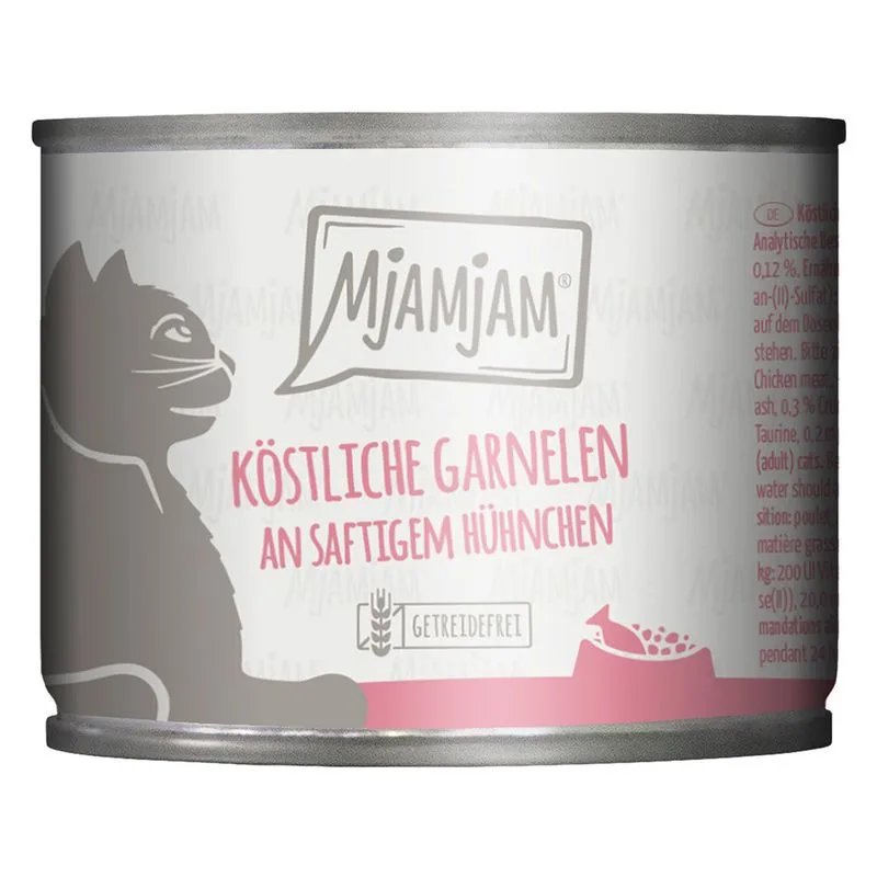 MjAMjAM 24 x 200 g umido per gatto (Gamberetti & Pollo)